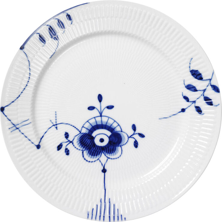 Blå Mega Riflet 27 cm. tallerken