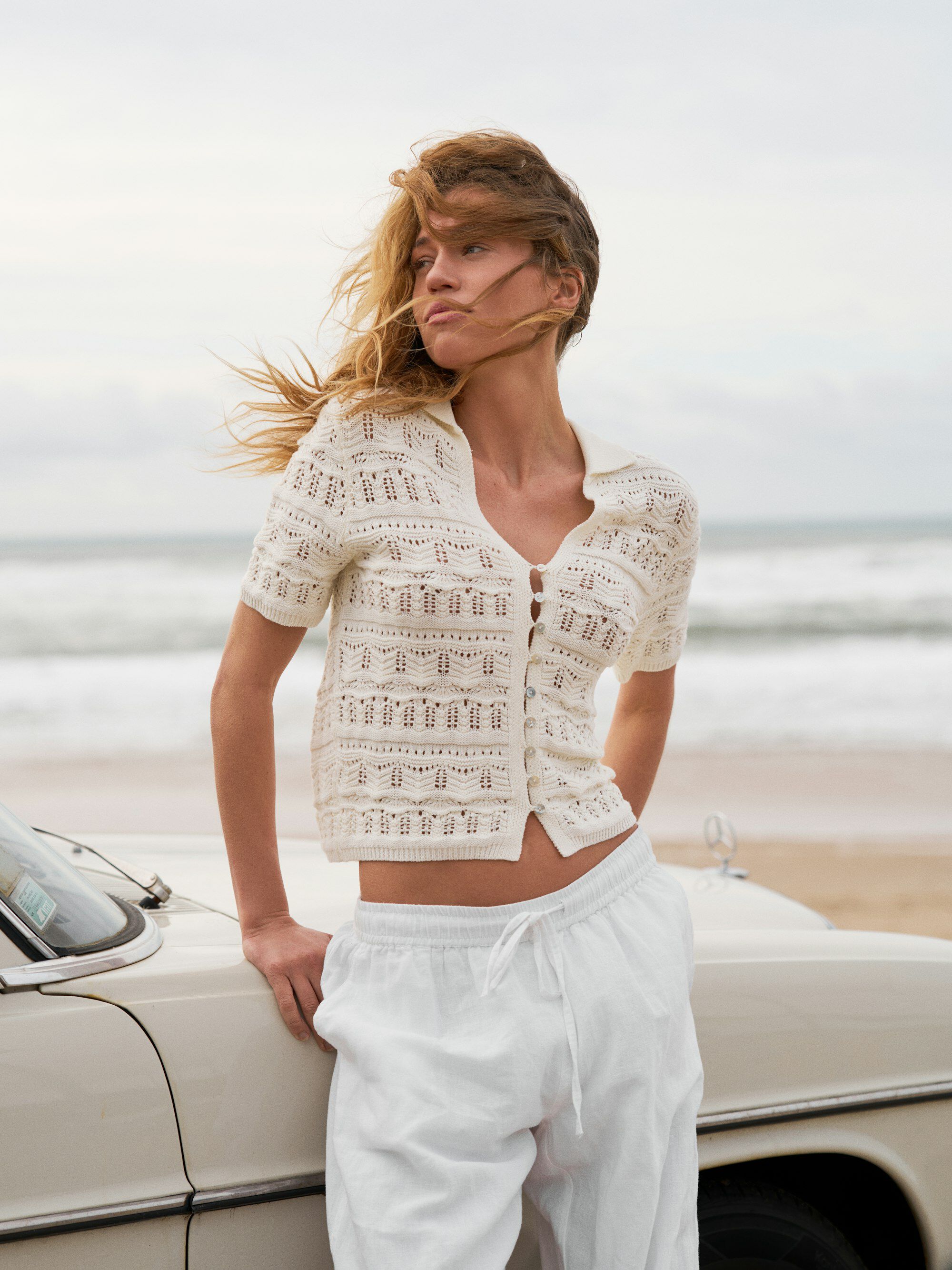 Marisini Stitch Polo Knit Top