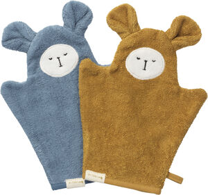 Bath Mitts - Bear - 2 pack - Blue Spruce Mix