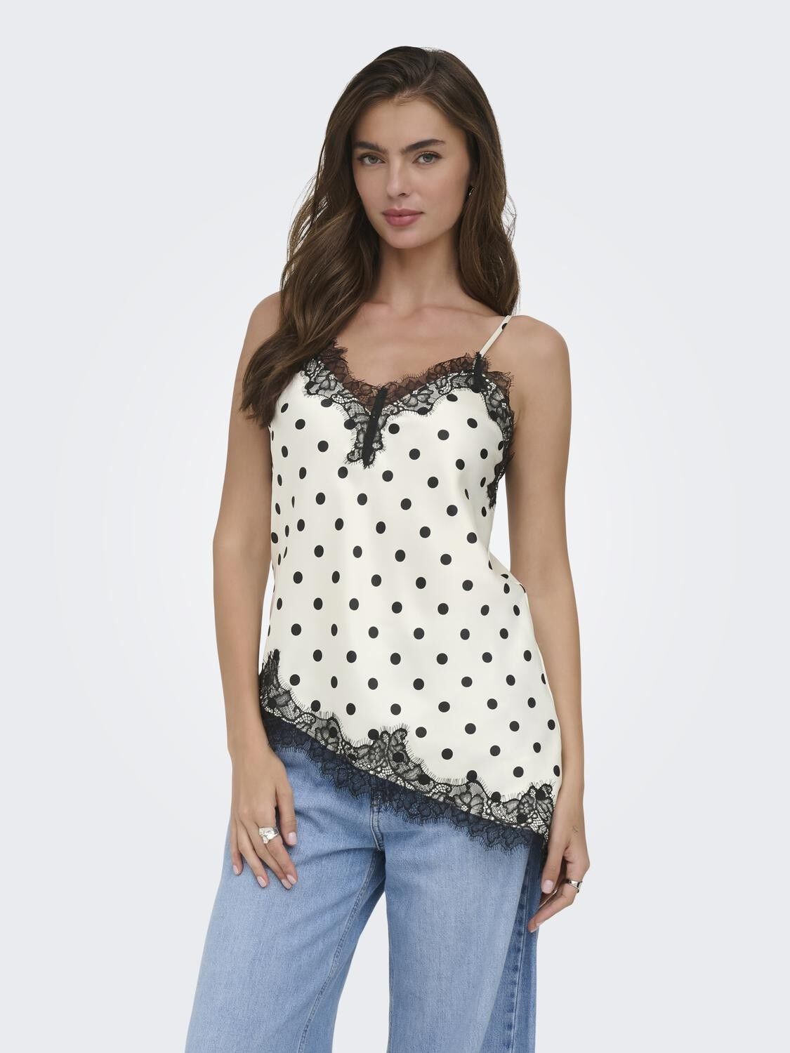 ONLBELLA STRAP SATIN LACE TOP WVN E