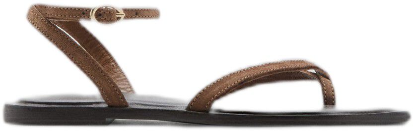 Cross-strap leather sandals