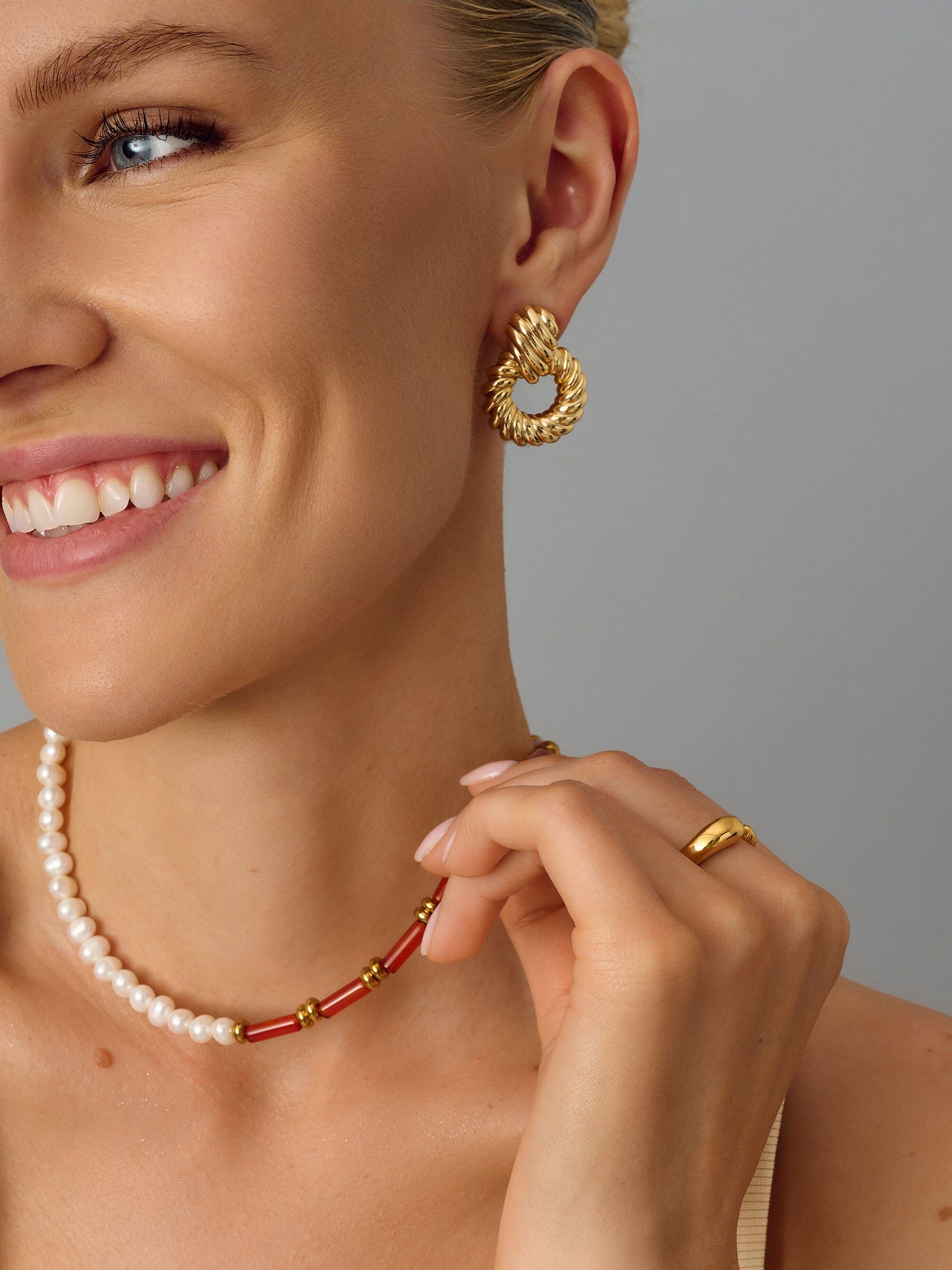 Women's Twisted Rope Earrings in Gold