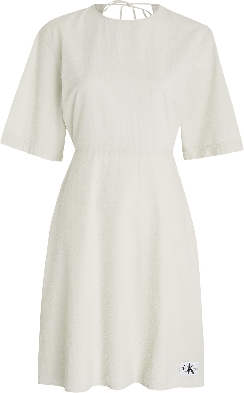 BACK DETAIL SEERSUCKER DRESS