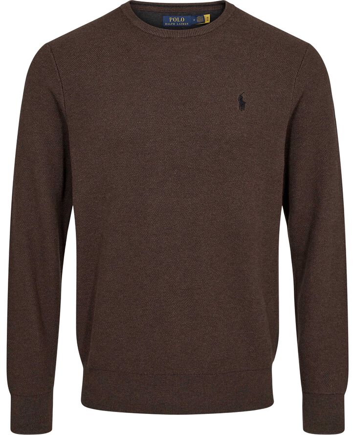 Textured Cotton Crewneck Sweater