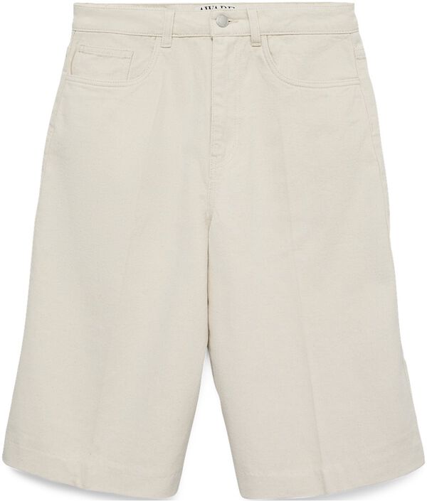 Awelis Hr Ecru Denim Shorts