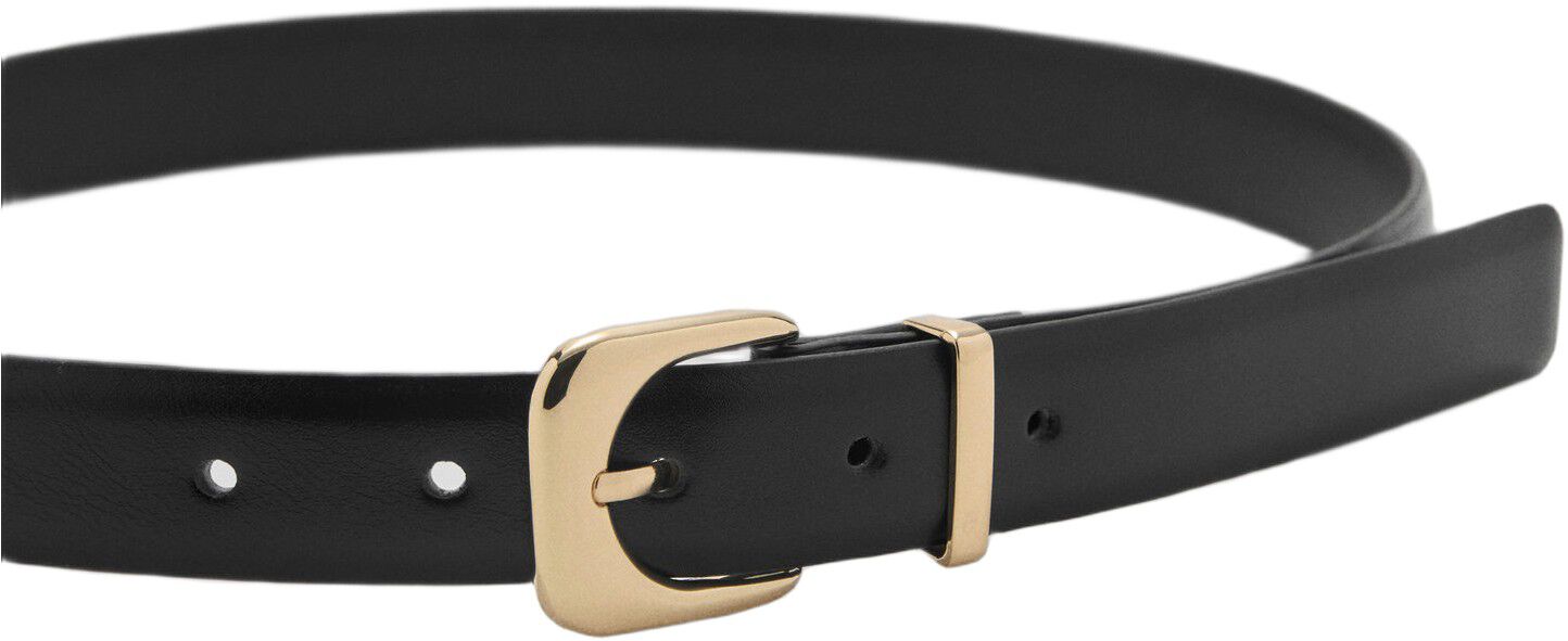 Leather effect belt with buckle