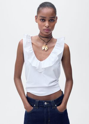 Cotton top with ruffles