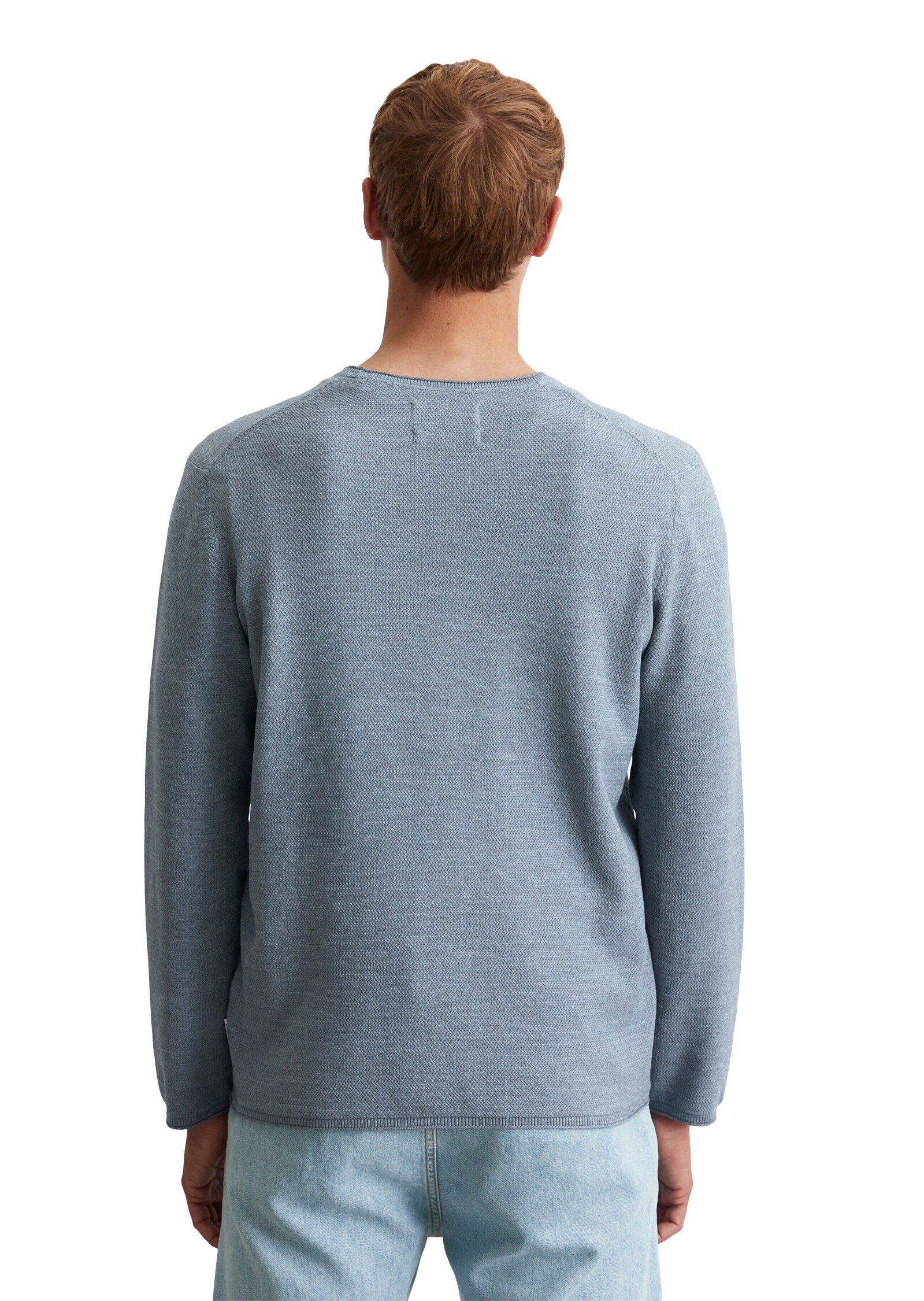 Crewneck, cotton slub, piqu&eacute; struct