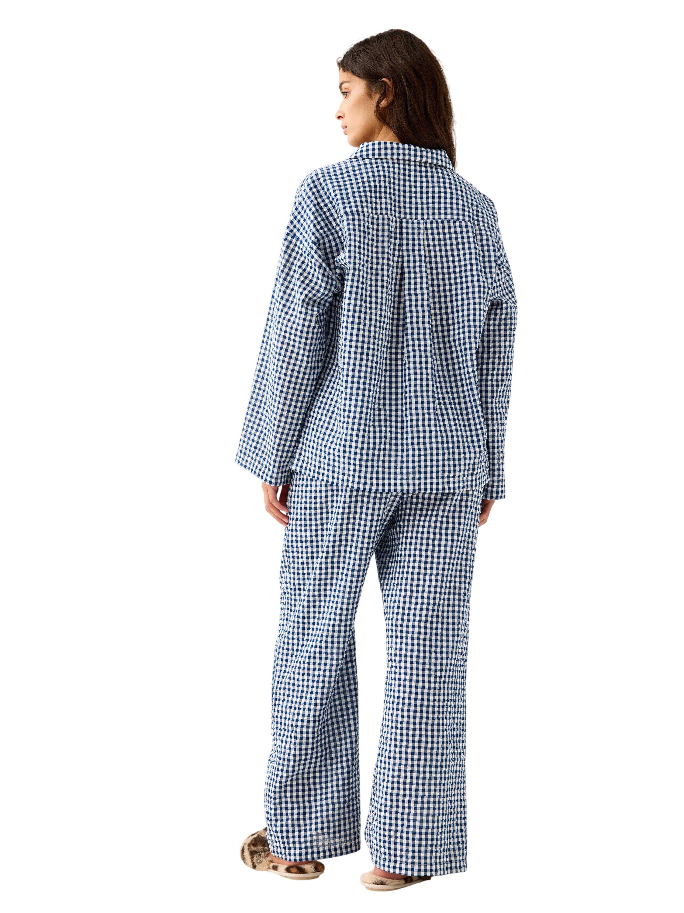 Pyjama trousers in soft seersucker