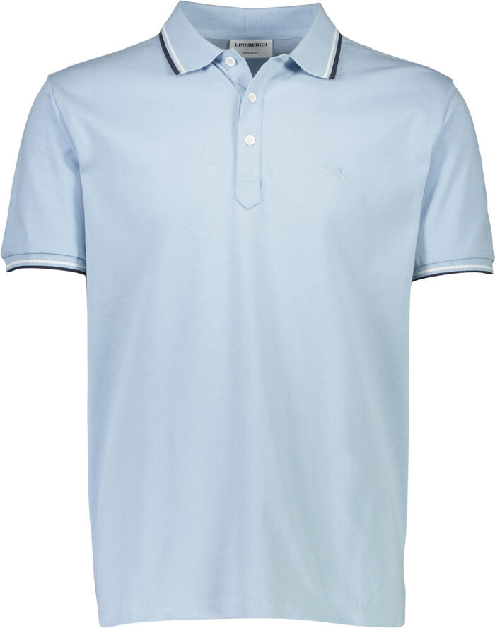 Polo shirt w. contrast piping