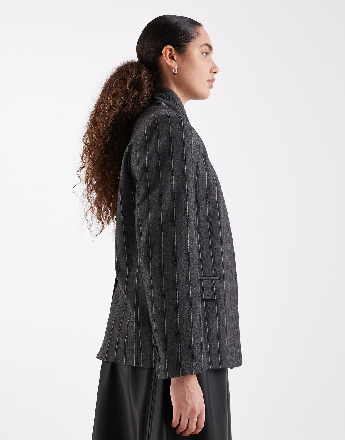 Tsalaz Pinstripe Highneck Blazer