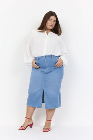 Curvy WA-SUMMER 10 Nederdel Lys denim