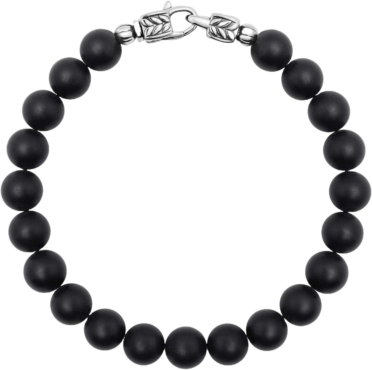 Black Onyx Healing Bracelet with Silver Lock