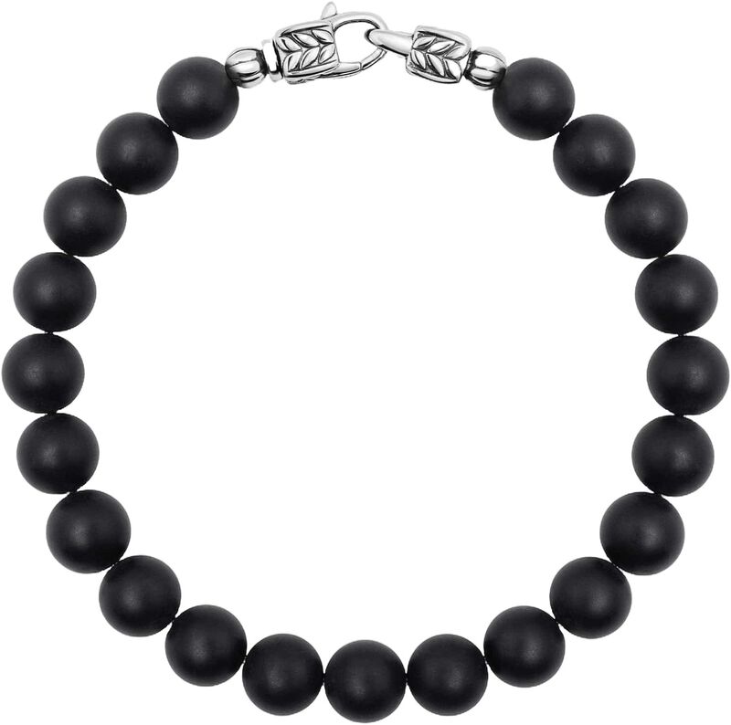 Black Onyx Healing Bracelet With Silver Lock