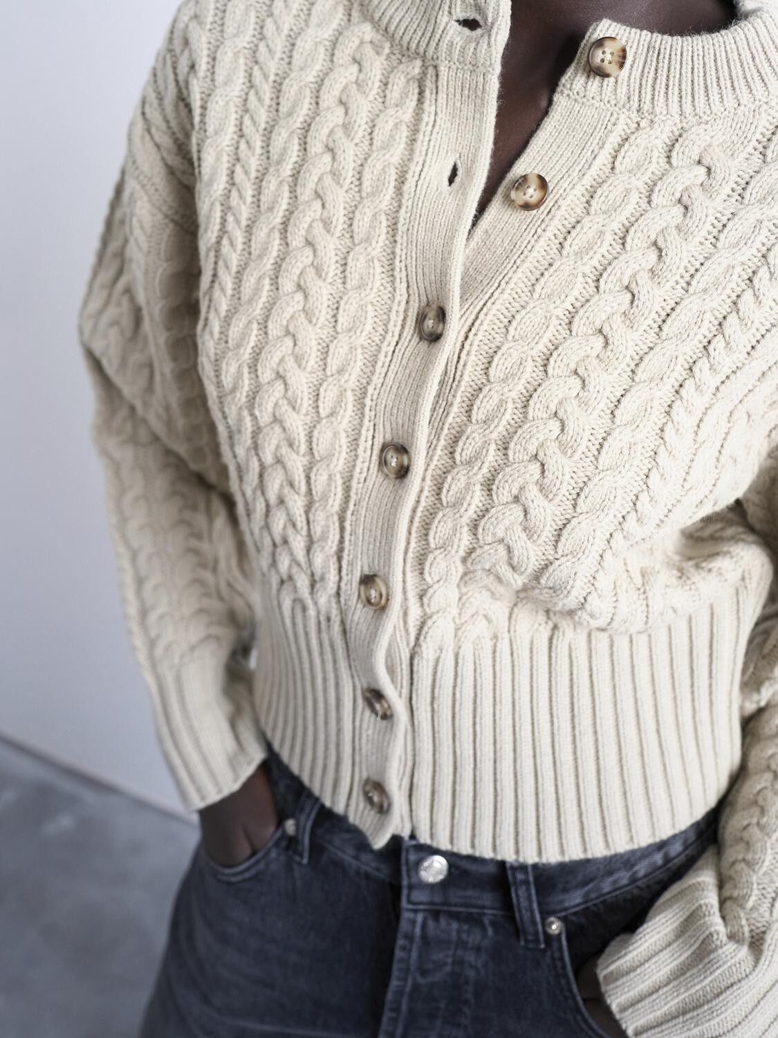 TSMIRA LS O-NECK CARDIGAN - WOOL