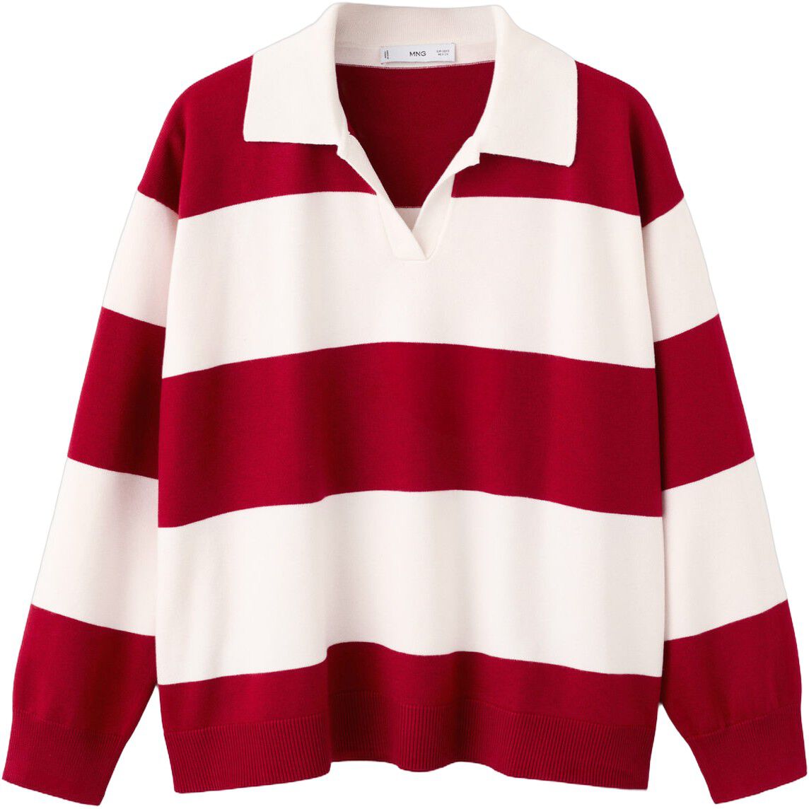 Striped polo-neck sweater