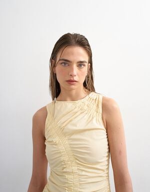 TSSADIE RUCHED SL MIDI DRESS WVN