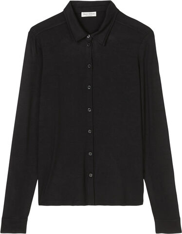 Jersey-blouse, long sleeve, collar,