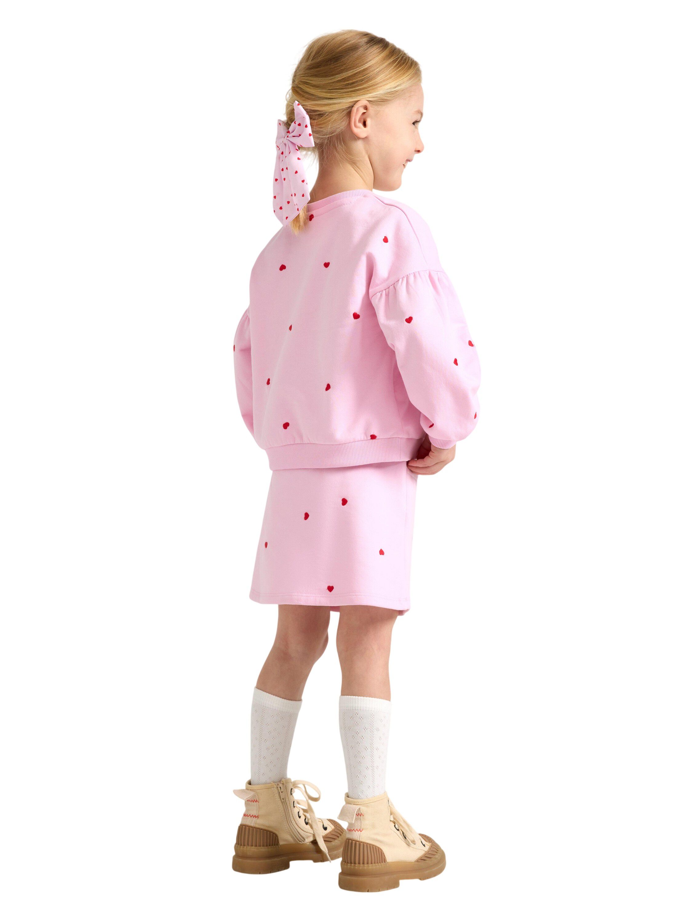 Skirt in sweatshirt fabric with emb