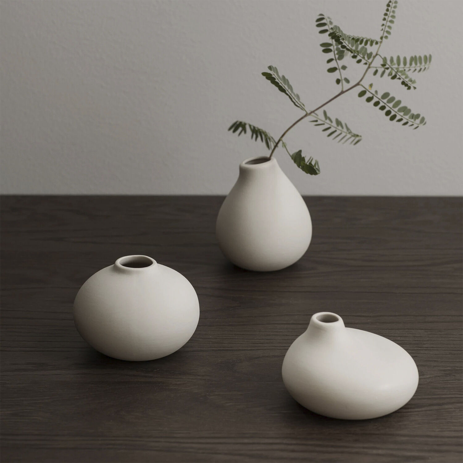 Set of 3 Vases -NONA- White