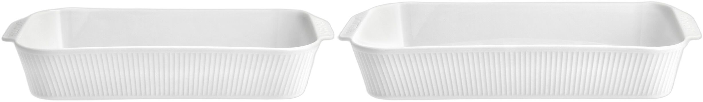 Fads&aelig;t dybt Pliss&eacute; 35 x 19 cm + 38 x 21 cm 2 stk. Hvid