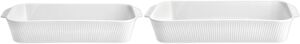 Fadsæt dybt Plissé 35 x 19 cm + 38 x 21 cm 2 stk. Hvid
