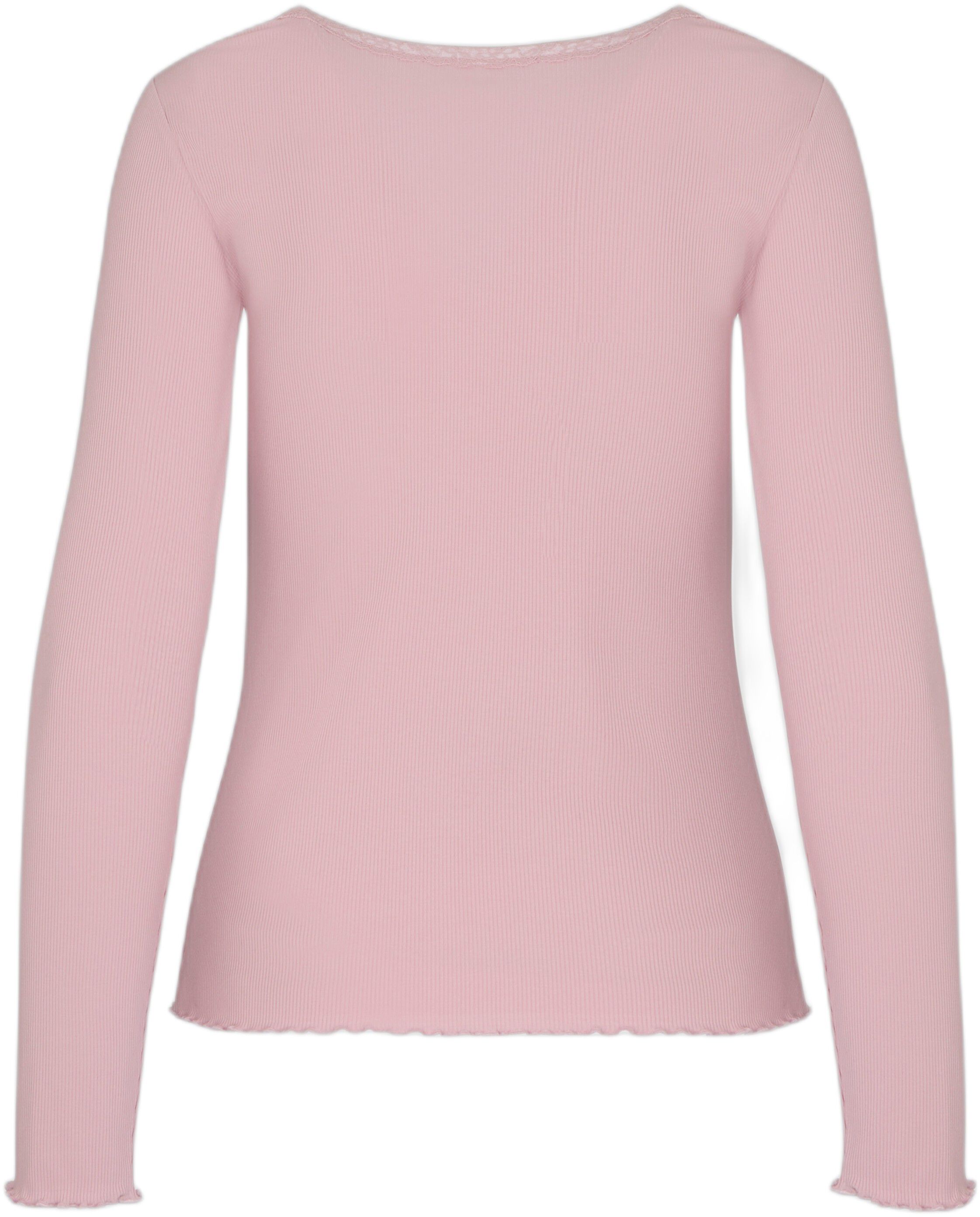 TOP LS JERSEY RIB LACE