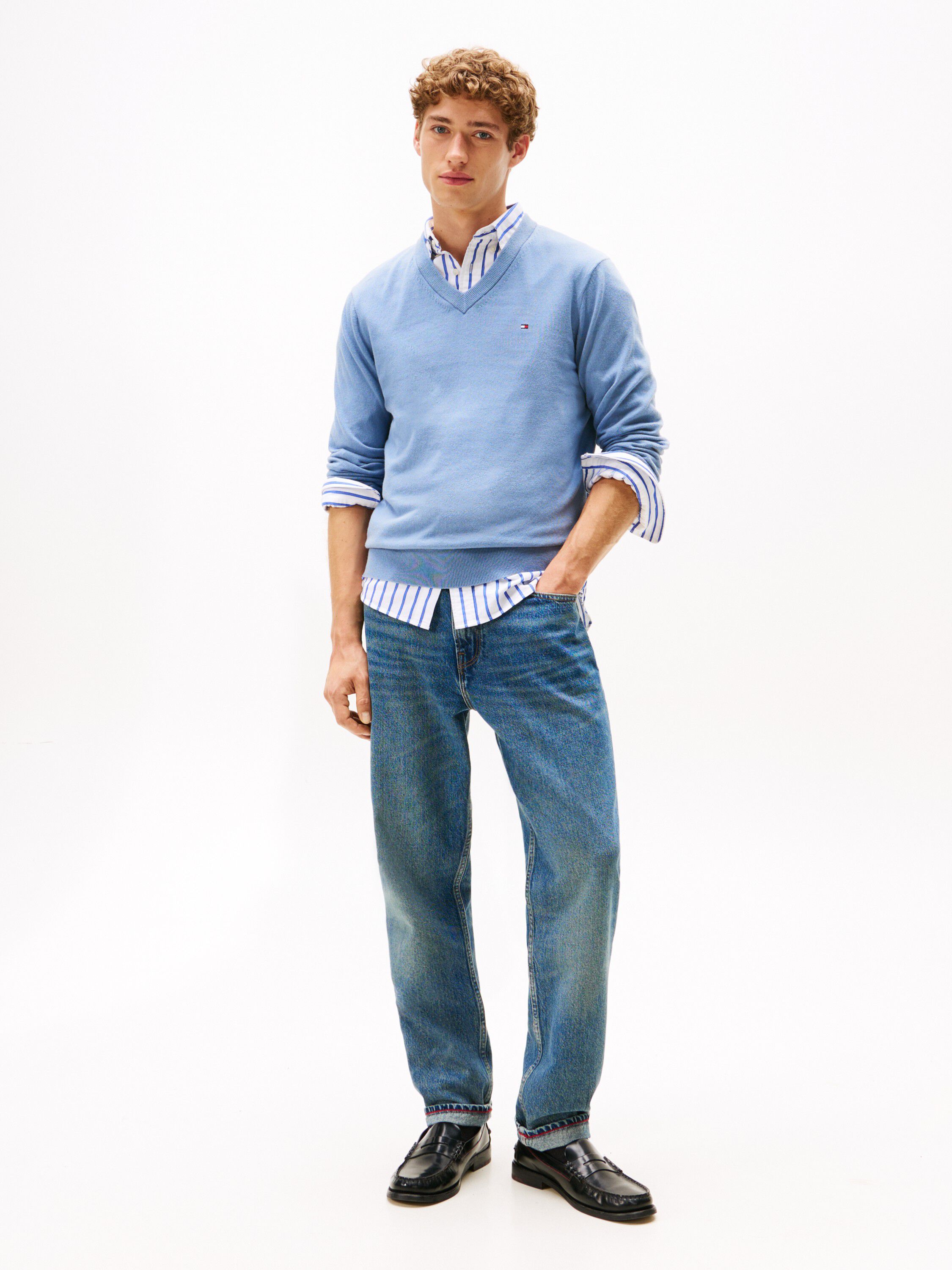 PIMA ORG CTN CASHMERE V NECK