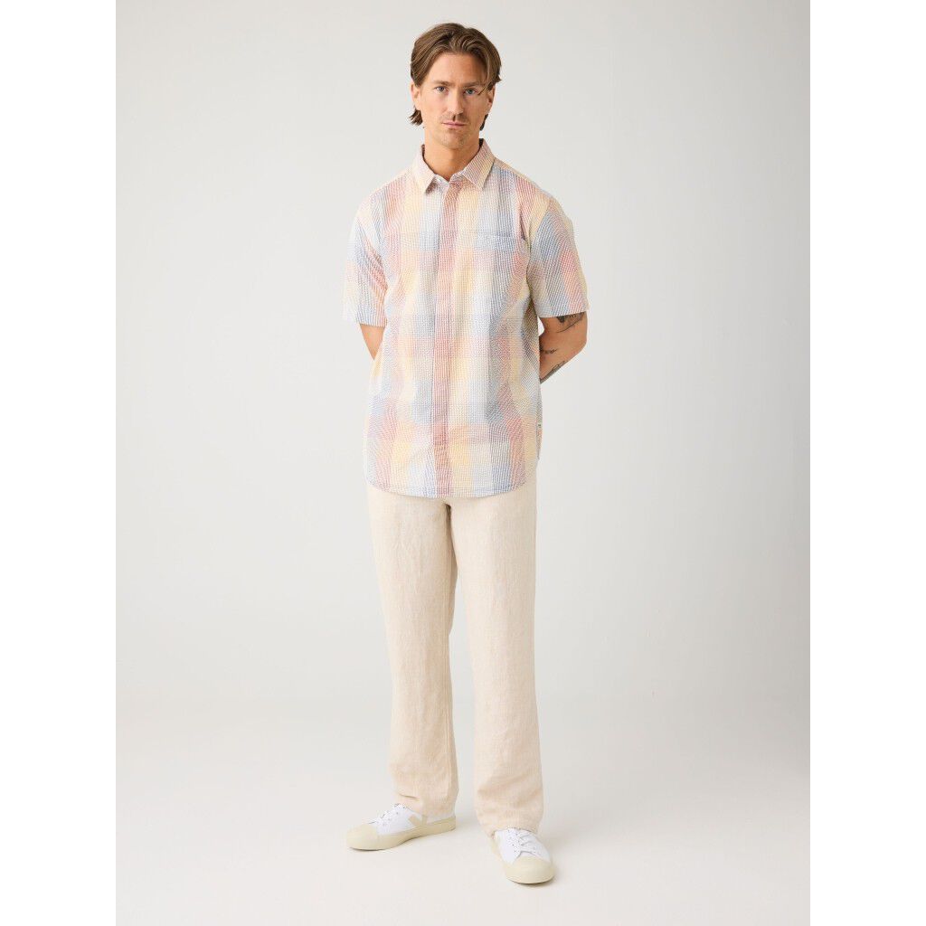 Relaxed seersucker short sleeve shirt