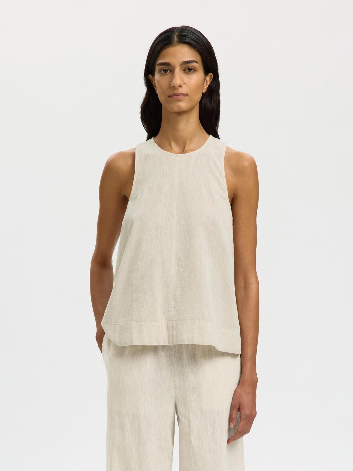 SLFLUISA SL LINEN BLEND TOP NOOS