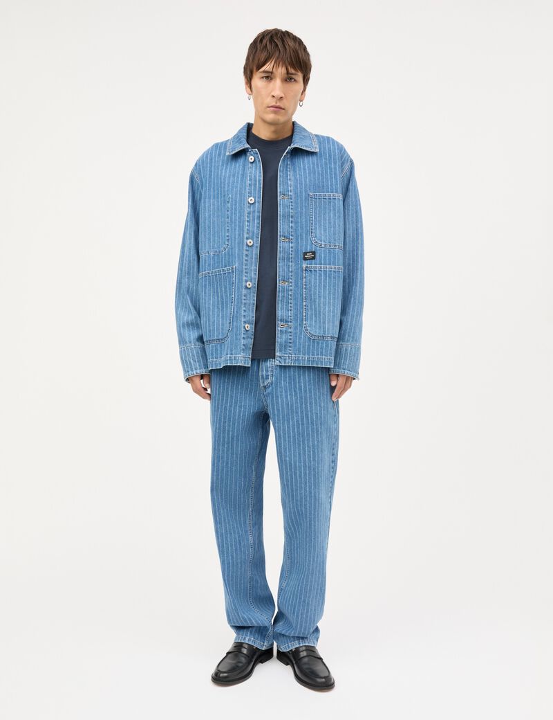 Striped Denim Chore Jacket