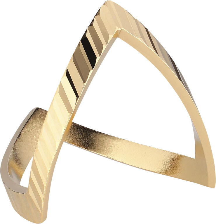 Reflection V-ring, gold-plated sterling silver-46