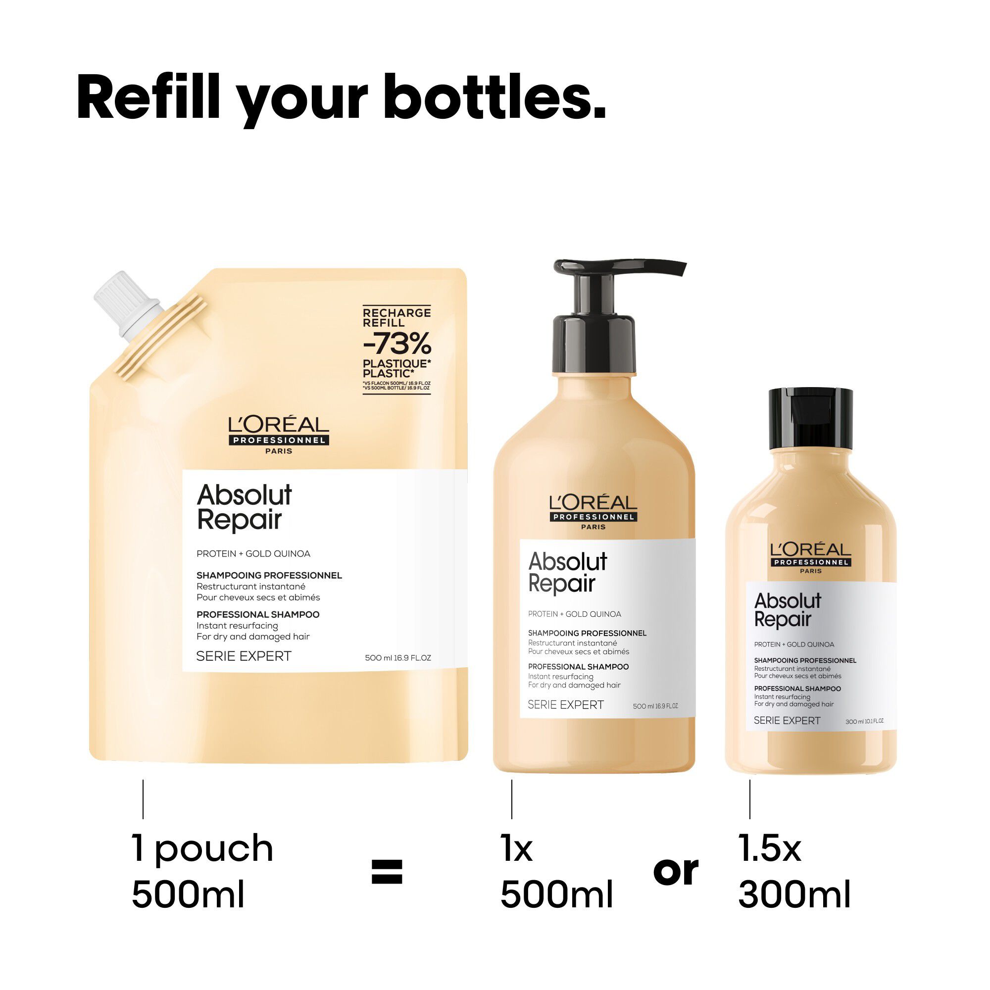 L'Or&eacute;al Professionnel Absolut Repair Gold Shampoo Refill 500ml