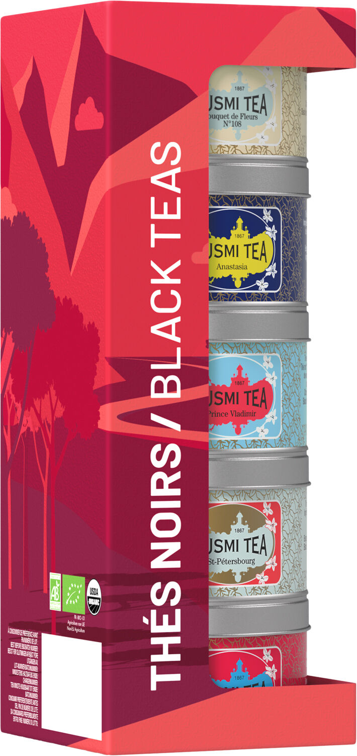 Organic Black Teas - Assortment 5 metal tin - 100gr/3. 5oz