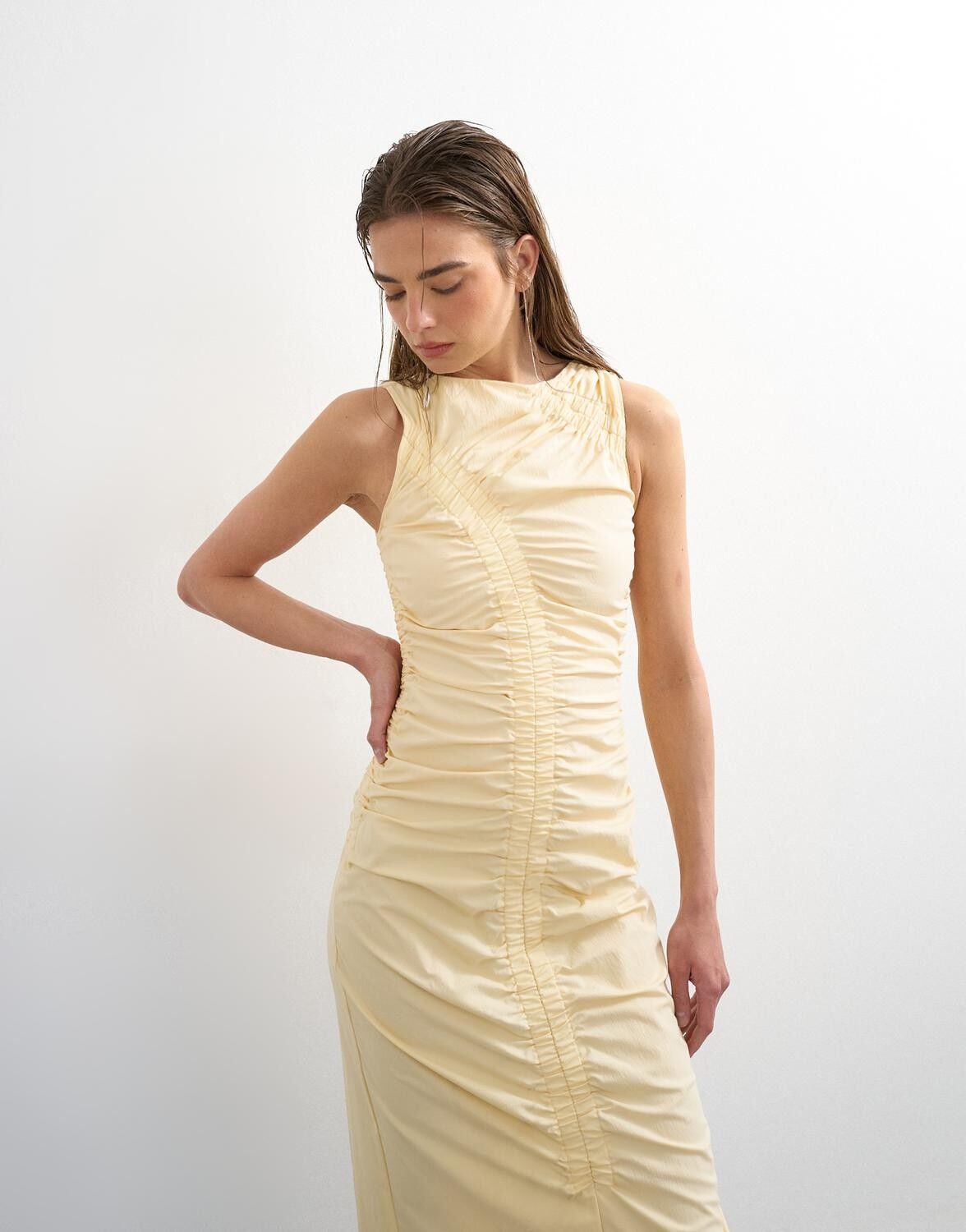Tssadie Ruched Sl Midi Dress Wvn