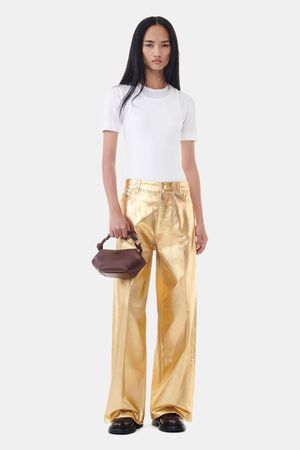 Foil Denim Wide Jeans