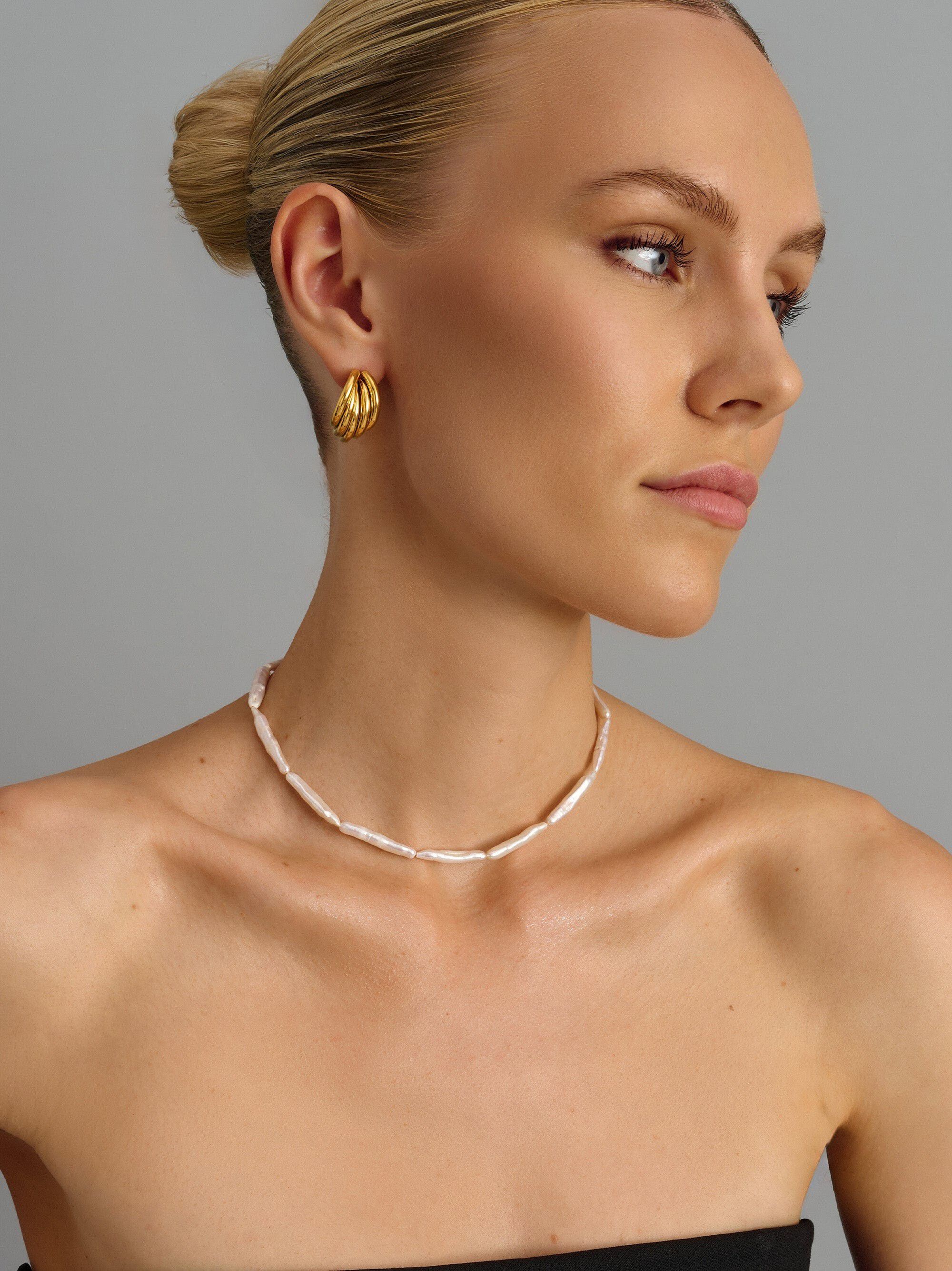 Women's Bold Layered Hoops in Gold