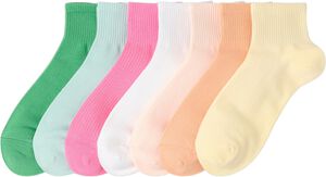 Ribbed high ankle socks in differen