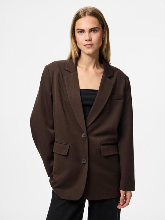 Pieces PCKAMIL LS LOOSE BLAZER NOOS BC - Manteau court - tawny port/rouge foncé Pieces PCKAMIL LS LOOSE BLAZER NOOS BC - Manteau court - tawny port/rouge foncé