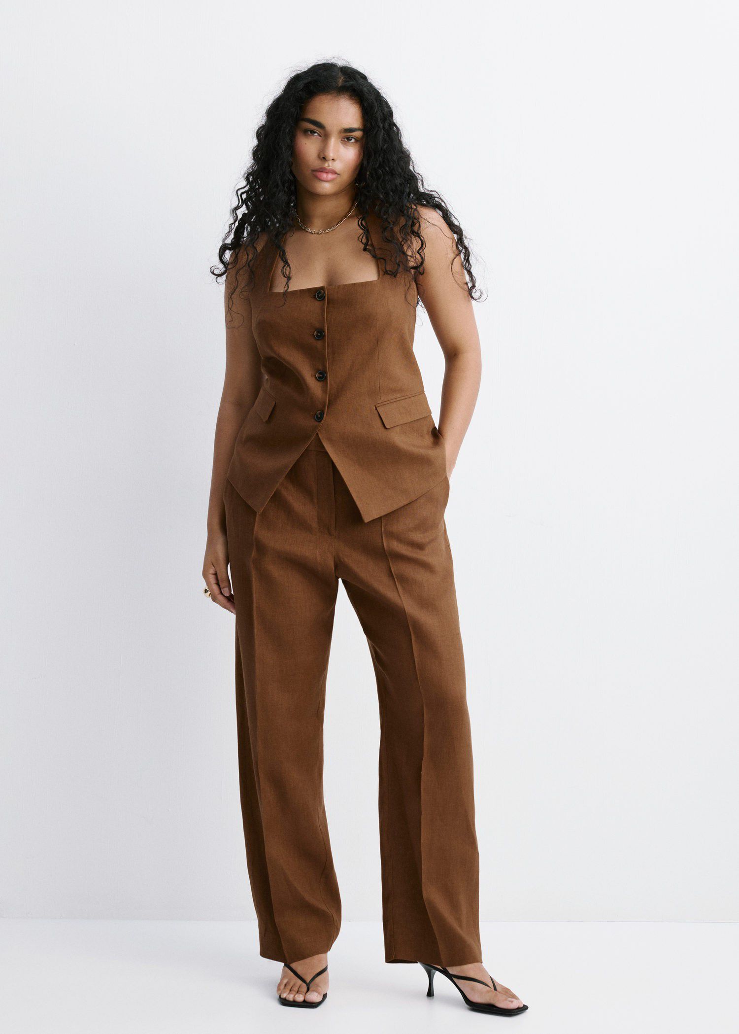 Linen suit waistcoat