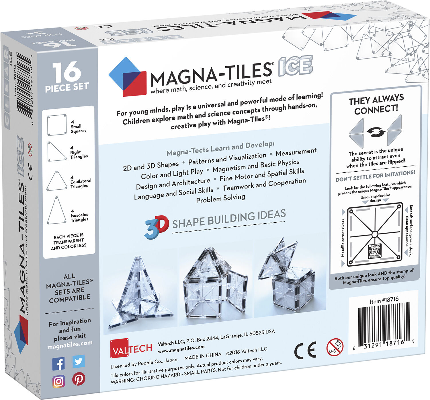 Magnatiles ice, 16 pcs