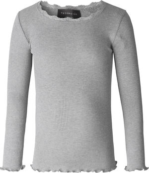 Silk t-shirt regular ls w/ lace