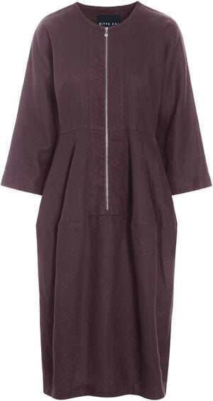 Lazy linen kjole med lynl&aring;s