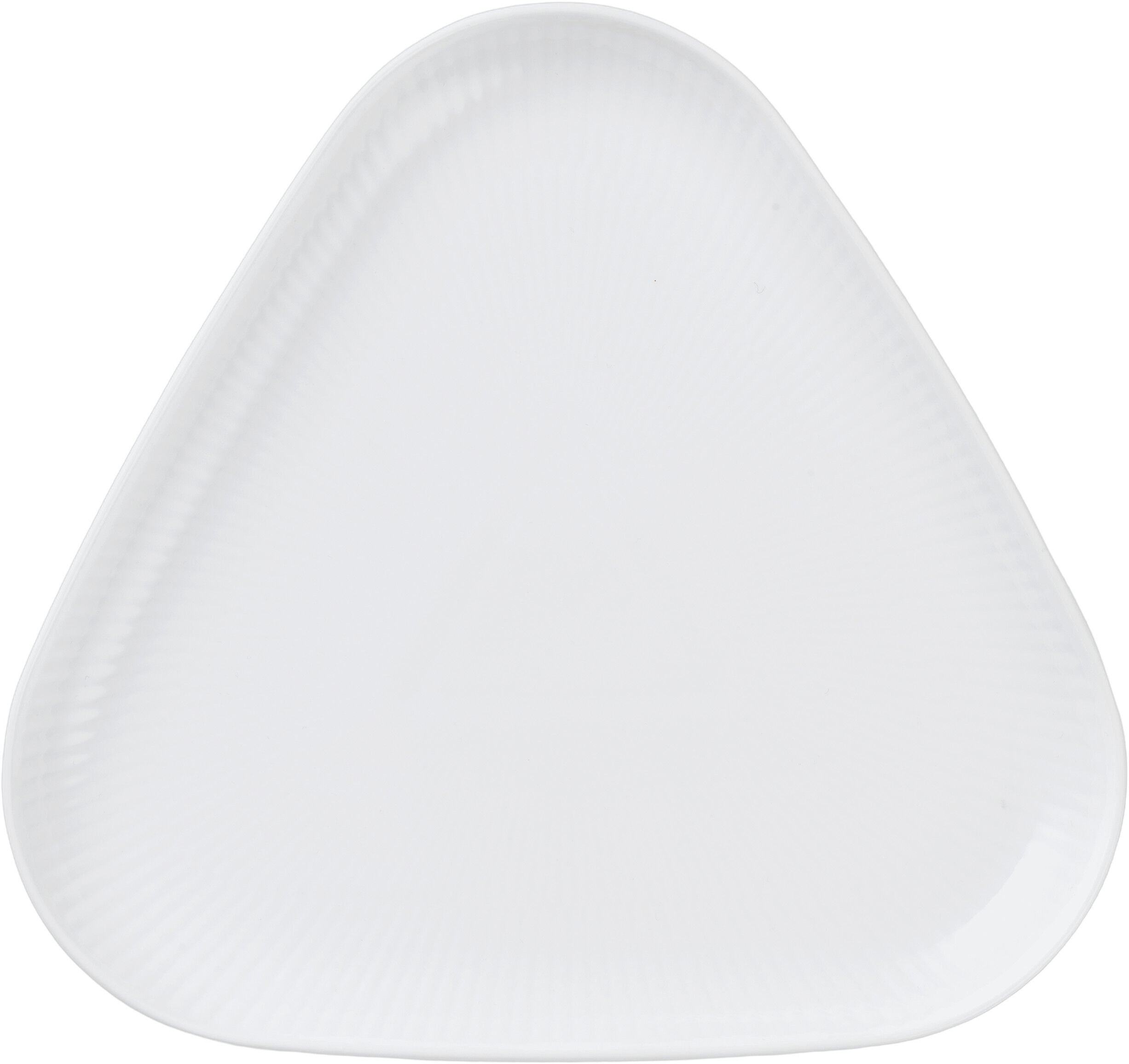 Hvid Riflet fad, 23 cm