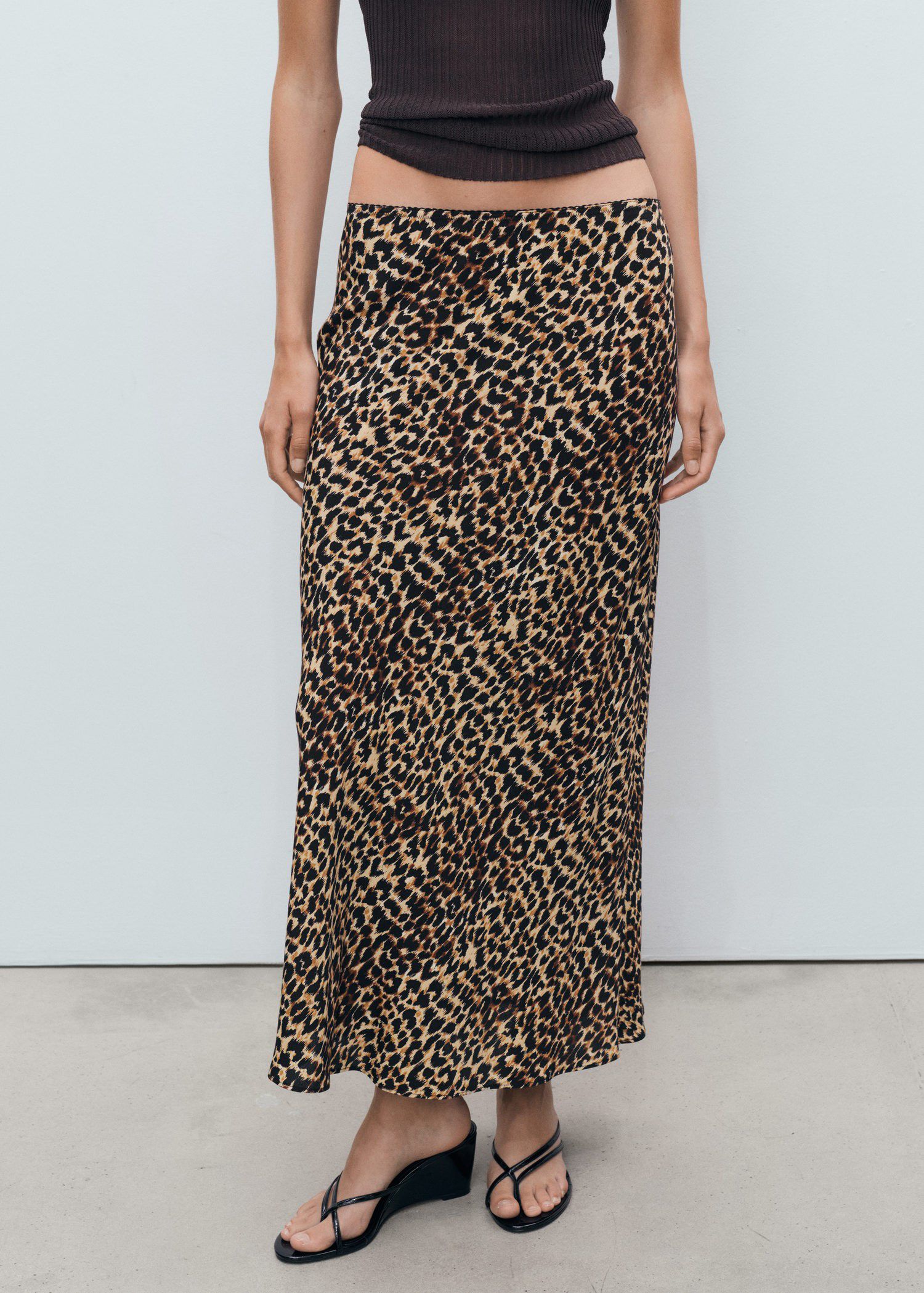 Animal-print midi-skirt