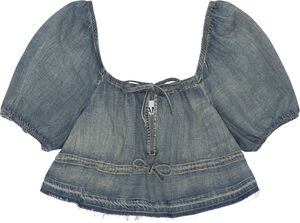 Tint Edge Denim Puff Sleeve Top