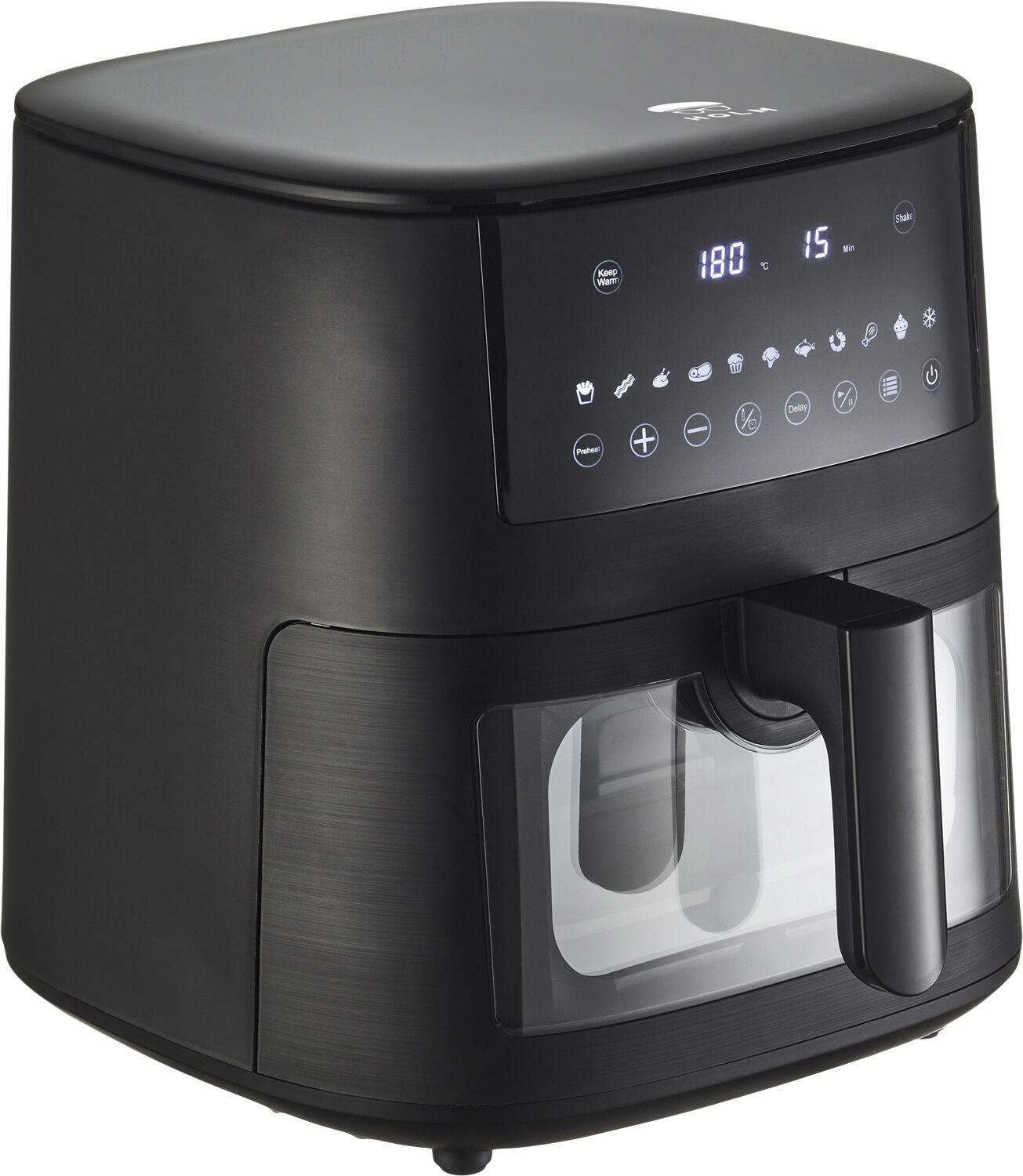 Airfryer m/vindue 1650 watt 6,5 liter Mat sort