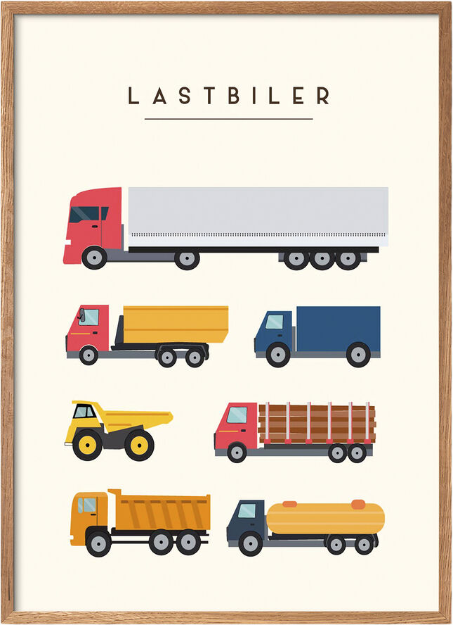 Citatplakat - Lastbiler – Børneplakat