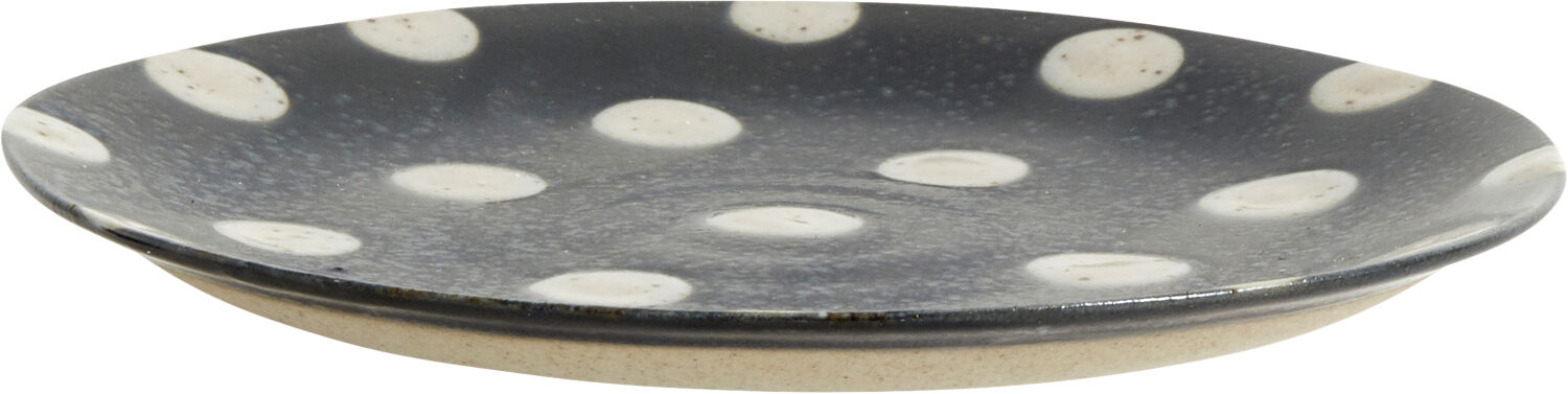 GRAINY saucer/cake plate, dark blue/sand