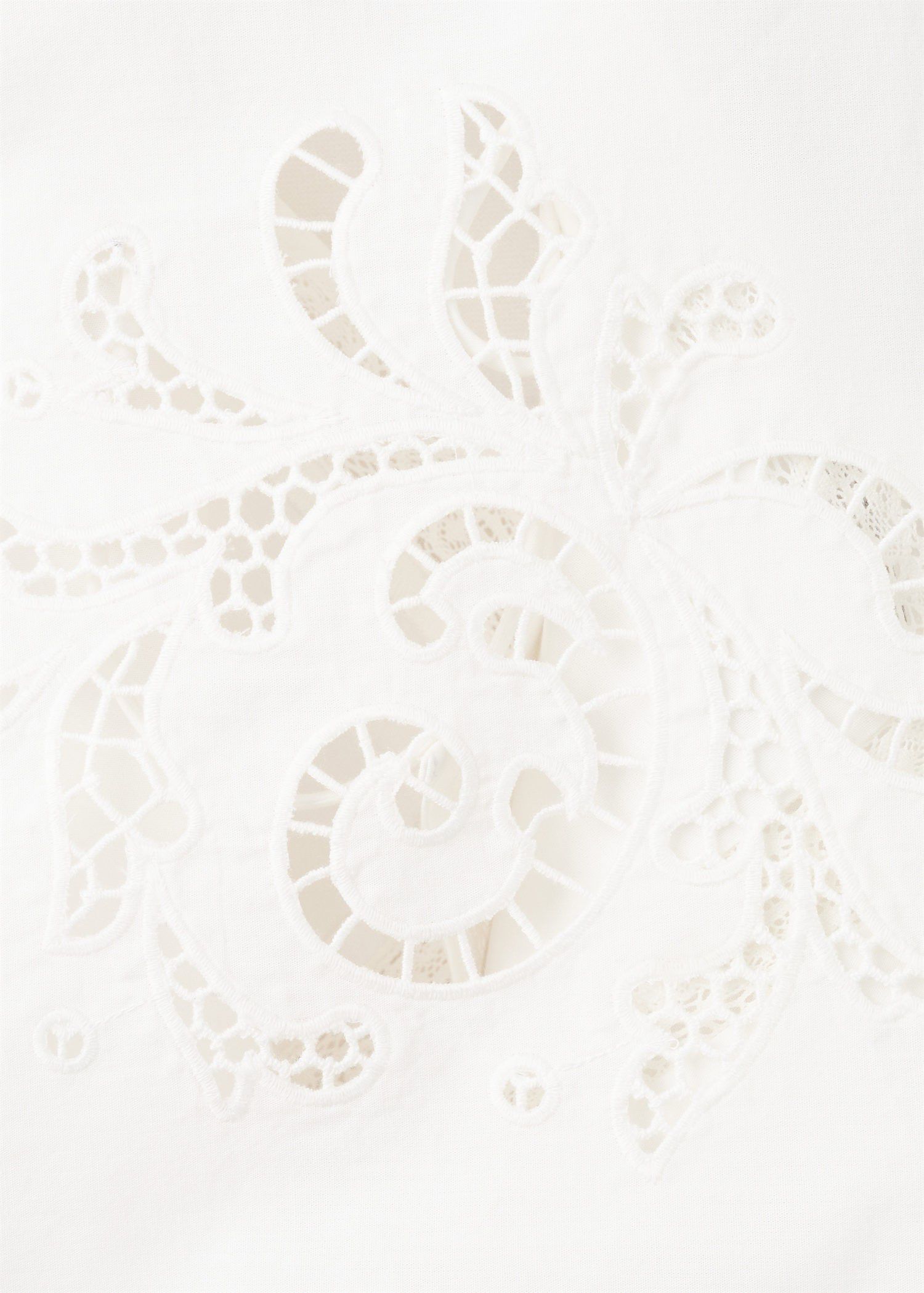 Embroidered top with openwork detai